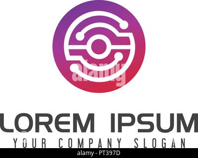 Strom Buchstabe s Logo. Technology Network Design Konzept Vorlage Stock Vektor