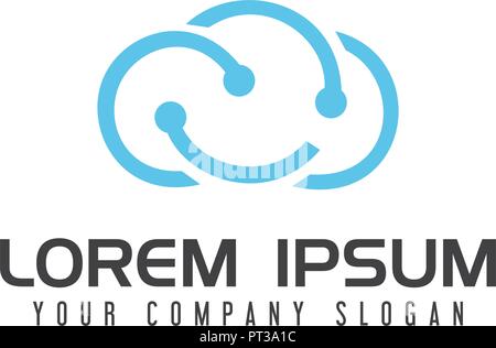 Lächeln cloud Logo. Technik Design Konzept Vorlage Stock Vektor