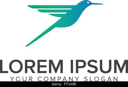 Kolibri Logo Design Konzept Vorlage Stock Vektor