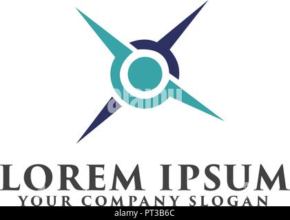 Kompass Logo Design Konzept Vorlage Stock Vektor