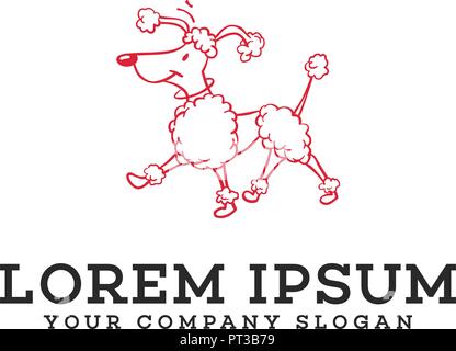 Spaziergang. Pudel Hund logo Hund Logo Design Konzept Vorlage Stock Vektor