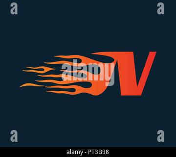 Buchstabe N flame Logo. Speed Logo Design Konzept Vorlage Stock Vektor