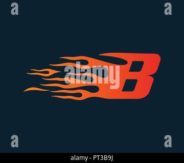 Buchstabe B Flamme Logo. Speed Logo Design Konzept Vorlage Stock Vektor