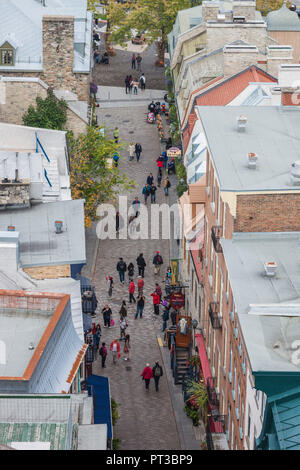 Kanada, Quebec, Quebec City, Erhöhte Ansicht der Alten unteren Stadt Stockfoto