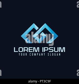 Moderne Buchstaben M Logo Design Konzept Vorlage. Stock Vektor