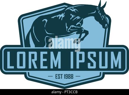 Pferd vintage Logo. emblem Design Konzept Vorlage Stock Vektor