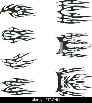 Tribal tatto Sammlung eingestellt. Flamme tatoo totem Vector Illustration Design Stock Vektor