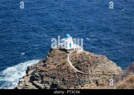 Die Kapelle der sieben Märtyrer in Kastro auf der griechischen Insel Milos in den Kykladen Stockfoto