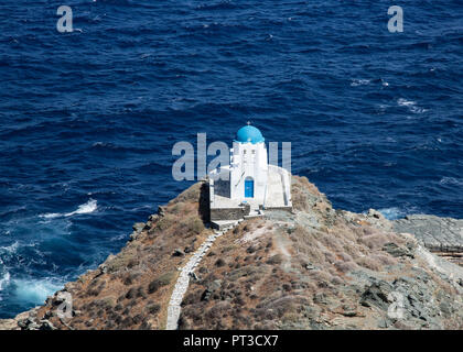 Die Kapelle der sieben Märtyrer in Kastro auf der griechischen Insel Milos in den Kykladen Stockfoto