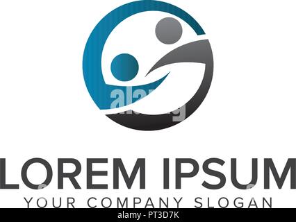 Menschen Netzwerk Partner Logo Design Konzept Vorlage Stock Vektor
