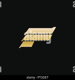 Buchstabe F Luxus metall Logo Design Konzept Vorlage Stock Vektor