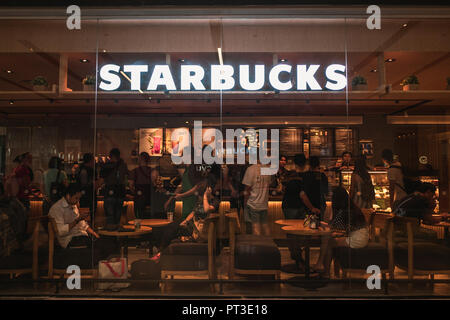 Bangkok, Thailand - 15. September 2018: Coffee Shop in Bangkok, Thailand Starbucks. Stockfoto