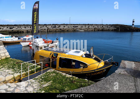 Boote lyingin Llanrwst Harbour, County Antrim, Nordirland, Großbritannien Stockfoto