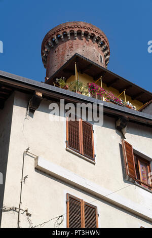 Ivrea, Gemeinde der Stadt Turin, der Region Piemont im Nordwesten Italiens, post-industrielle Italien. Ollivetti. Stockfoto