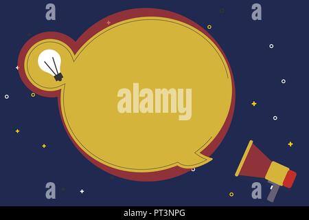 Flache design Vector Illustration Leere esp Vorlage kopieren Text für Werbung, Promotion, Poster, Flyer, Banner, Artikel. Leere Runde Sprechblase mit Bul Stock Vektor