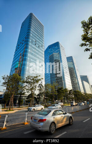 Modernes hohes Gebäude in Shenzhen City. Der Provinz Guangdong, China. Stockfoto