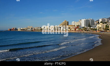 Strand von Benalmadena, Costa del Sol, Andalusien, Spanien Stockfoto