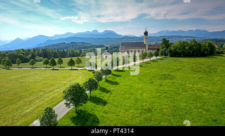 Wallfahrtskirche Wilparting am Irschenberg, Voralpenland, Oberbayern, Bayern, Deutschland Stockfoto