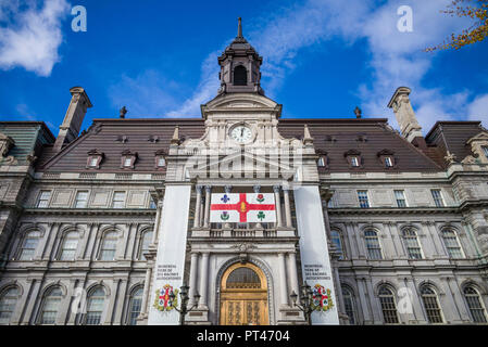 Kanada, Quebec, Montreal, der alte Hafen, Hotel de Ville, Rathaus, außen Stockfoto