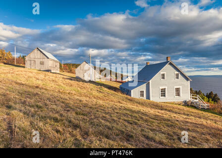 Kanada, Quebec, Gaspe Halbinsel, Forillon National Park, Grande-Grave, historische Siedlung Häuser Stockfoto