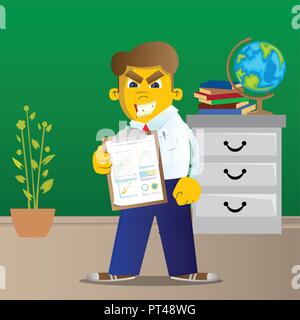 Gelbe Mann zeigt. Vektor Cartoon Illustration. Stock Vektor