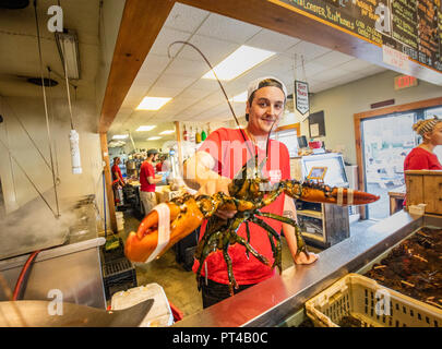 Beal's Hummer Pier Restaurant, Southwest Harbor, Maine, USA Stockfoto