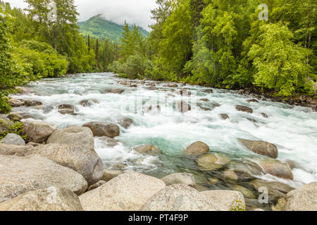 Wenig Susitna River auf dem Weg zum Hatcher Pass Alaska Stockfoto