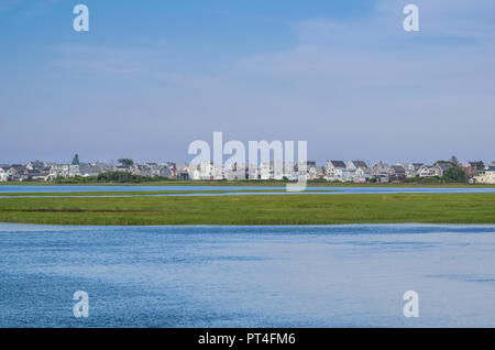 USA, New England, Maine, Wells Beach, erhöhten Blick auf Strand, Sommer Stockfoto