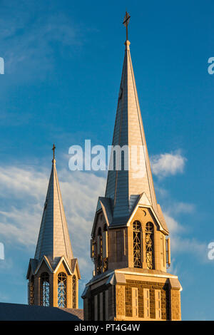 Kanada, Quebec, Capitale-Nationale Region Charlevoix, Baie St-Paul, Stadt, Kirche, morgen Stockfoto