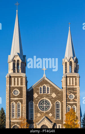 Kanada, Quebec, Capitale-Nationale Region Charlevoix, Baie St-Paul, Stadt, Kirche, morgen Stockfoto