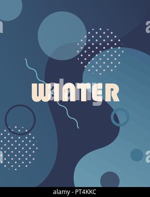 Winter Hintergrund mit Farbverläufen, Formen und geometrischen Elementen in Memphis Stil. Abstrakt Poster ideal für Ausdrucke, Flyer, Banner, Einladungen, spezielle Stock Vektor