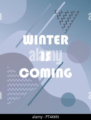 Winter Hintergrund mit Farbverläufen, Formen und geometrischen Elementen in Memphis Stil. Abstrakt Poster ideal für Ausdrucke, Flyer, Banner, Einladungen, spezielle Stock Vektor