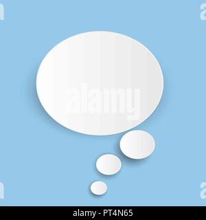 Abstrakte weißen Wolke Symbol auf blauem Hintergrund isoliert. Vector Illustration Stock Vektor