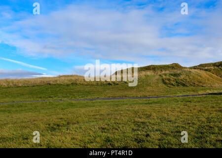 Insel Videy - Felder und Berge Stockfoto