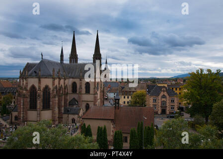 Das Dorf von Obernai im Elsass in Frankreich Stockfoto