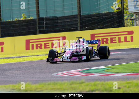 7. Oktober 2018, Suzuka International Racing Course, Suzuka City, Japan; Formel 1 Grand Prix von Japan, Race Day; Sahara Force India Fahrer Sergio Perez Stockfoto