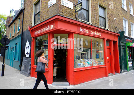 Kunst Buchhandlung, Pitfield Street, N1, London, Vereinigtes Königreich Stockfoto