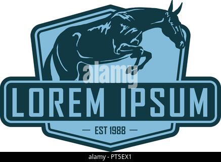 Pferd vintage Logo. emblem Design Konzept Vorlage Stock Vektor