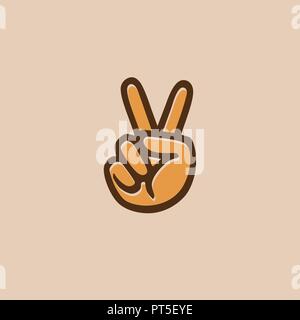 Hand Peace Symbol Illustration vektor design Konzept Vorlage Stock Vektor