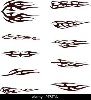 Tribal tatto Sammlung eingestellt. Flamme tatoo totem Vector Illustration Design Stock Vektor