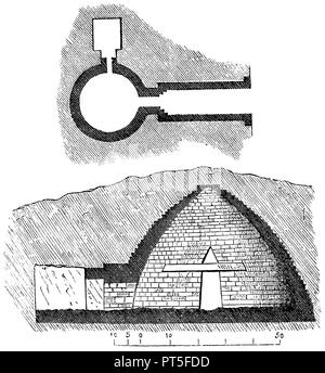 Treasury von Atreus zu Mykenae, anonym 1870 Stockfoto