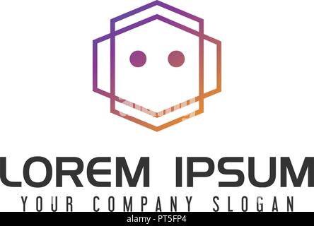 Moderne Roboter Logo Design Konzept Vorlage Stock Vektor
