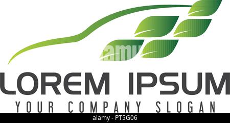Green Car Logo. Natur Design Konzept Vorlage Stock Vektor