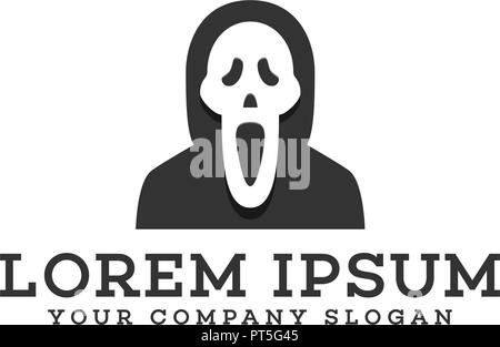 Scream Maske Logo Design Konzept Vorlage Stock Vektor