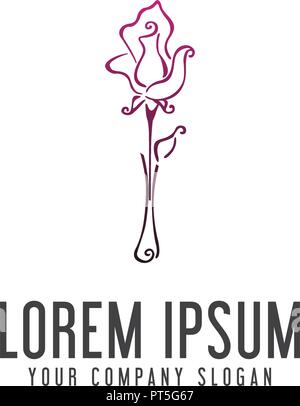 Blumen und Vasen Logo Design Konzept Vorlage Stock Vektor