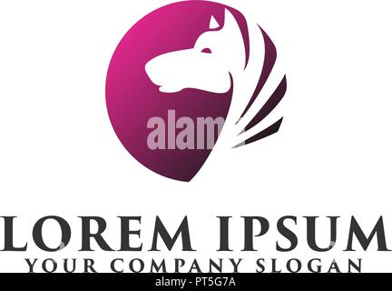 Pferd Kreis Logo Design Konzept Vorlage Stock Vektor