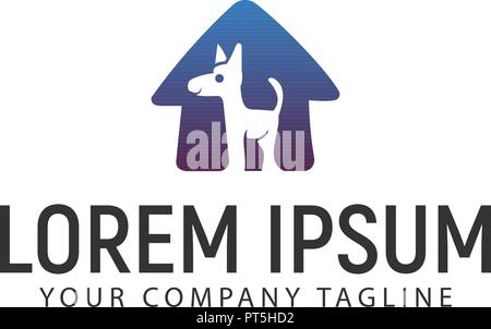 Pet care Logo. Haus Hund Design Konzept Vorlage Stock Vektor