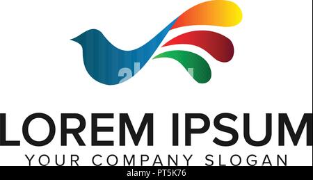 Vogel bunte Logo Design Konzept Vorlage Stock Vektor