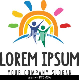 Bildung Menschen Logos Design Konzept Vorlage Stock Vektor