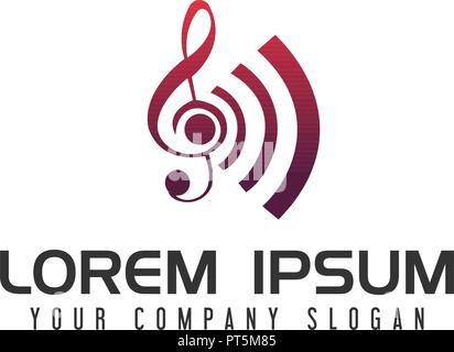 Unterhaltung Musik Ton Logo Design Konzept Vorlage Stock Vektor